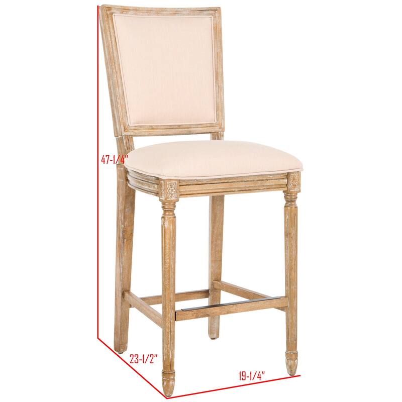 SAFAVIEH Rusmira-30 Inch Rectangular Bar Stool (Set of 2) - 23.5" x 19.3" x 47.3" - 19Wx24Dx47H