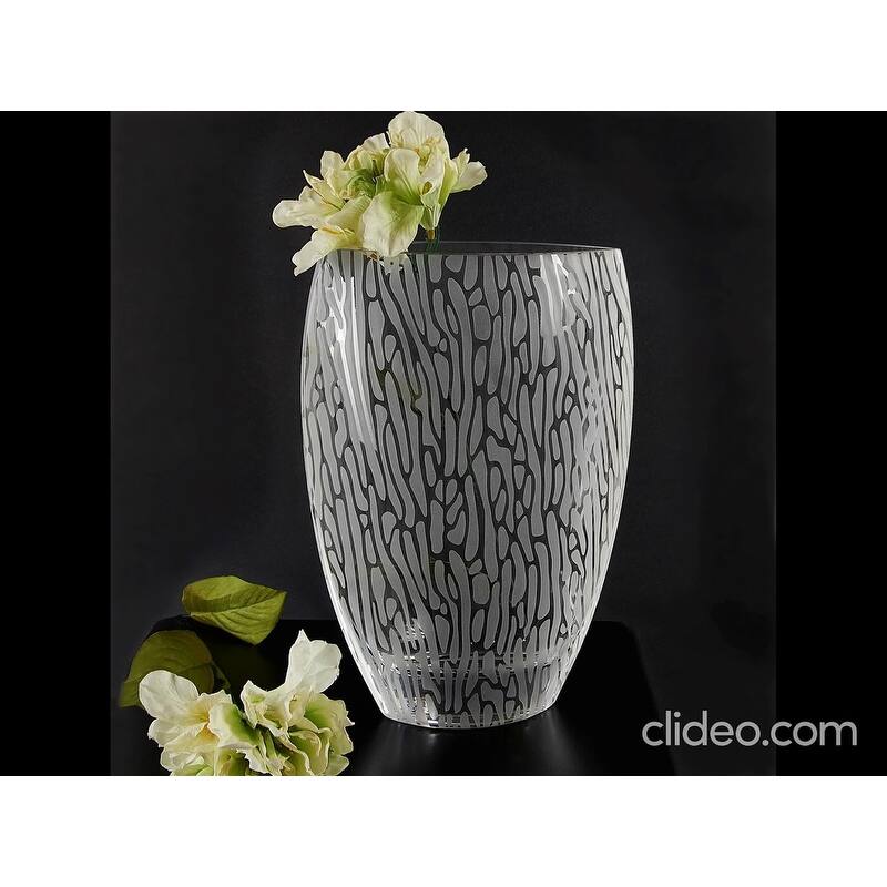 Raindrops Mouth Blown European 12" Crystal Vase