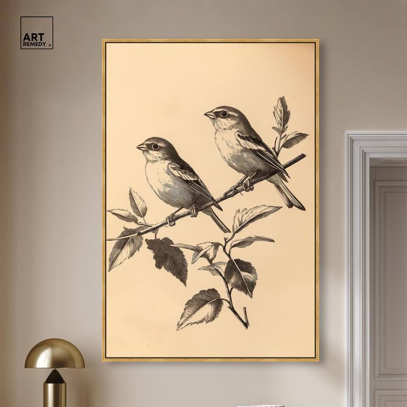 Pair of Finches I Canvas by Art Remedy