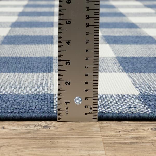 dimension image slide 1 of 3, Style Haven Gingham Check Indoor/Outdoor Area Rug..