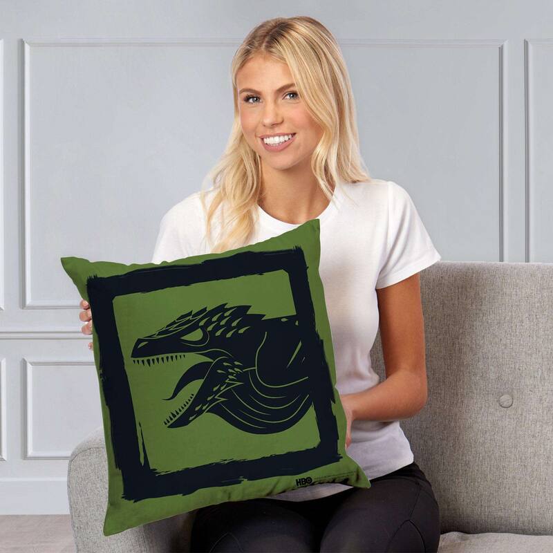 Warner Brothers Game of Thrones Year of the Dragon Green Dragon 18 Inch Throw Pillow