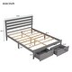 preview thumbnail 9 of 7, Modern Queen Size Platform Bed with Drawers - Elegant Bed Frame with Extra Support Legs and Storage Space