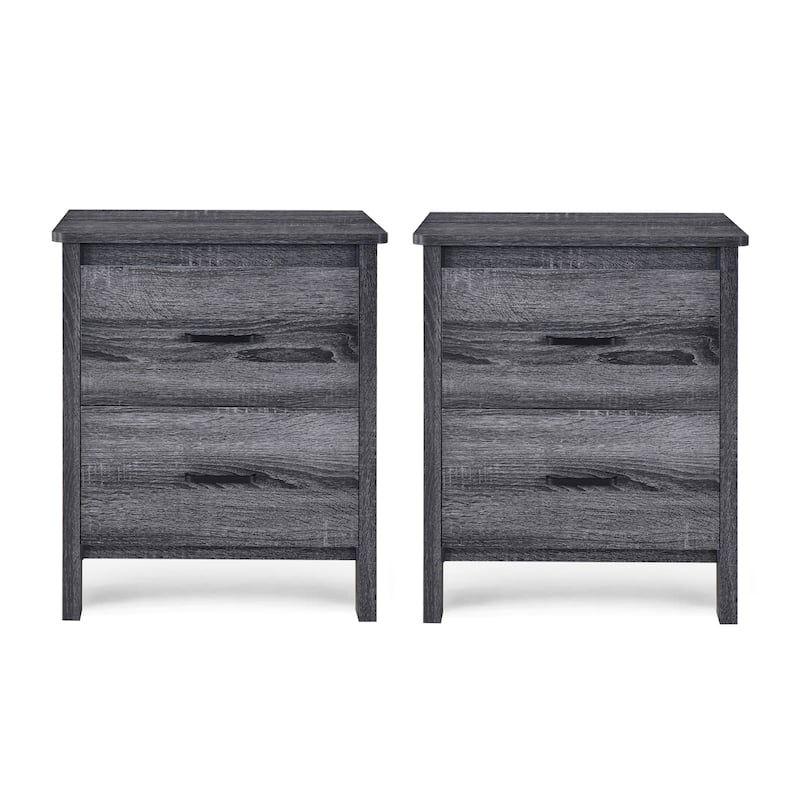 Olimont Faux Wood 2 Drawer Nightstands (Set of 2) by Christopher Knight Home