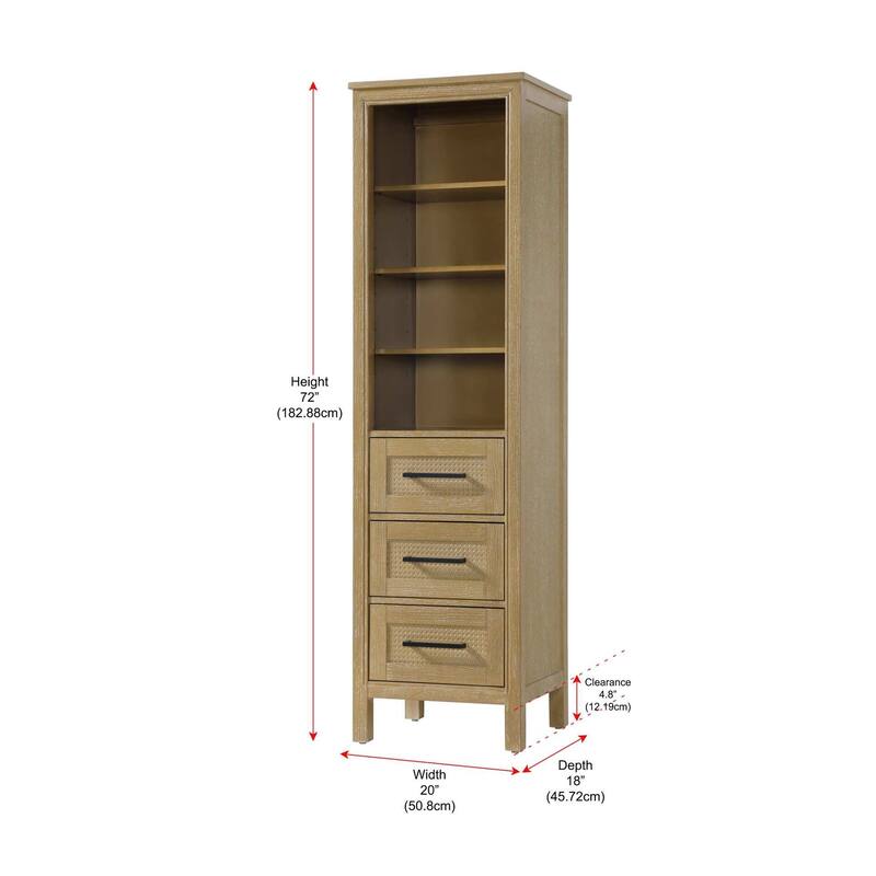 Winslow 16-28 Inch Open Shelving Bath Storage Cabinet
