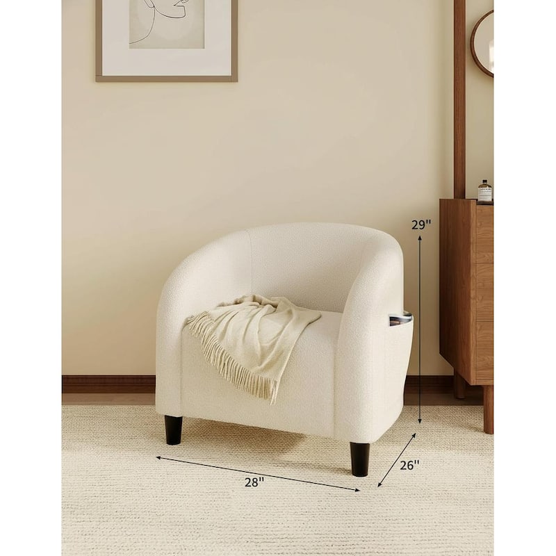 Velvet Barrel Chairs, with Soft Cushion