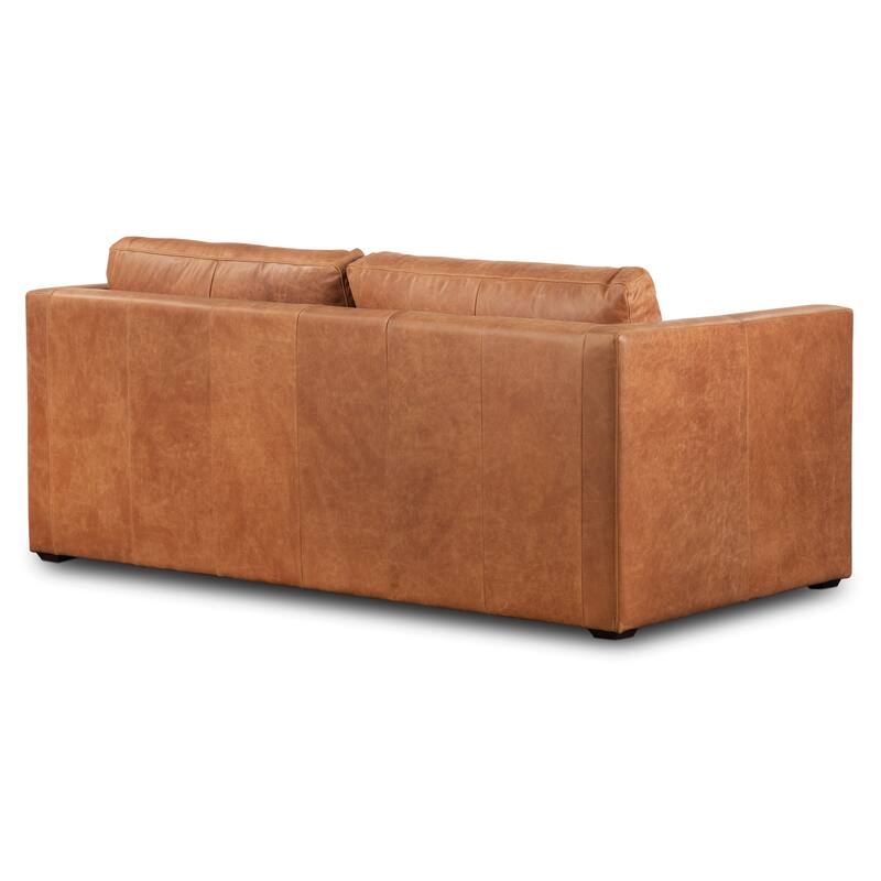 Poly & Bark Napa 82" Leather Pull-Out Convertible Sleeper Sofa - Full Grain Genuine Italian Leather