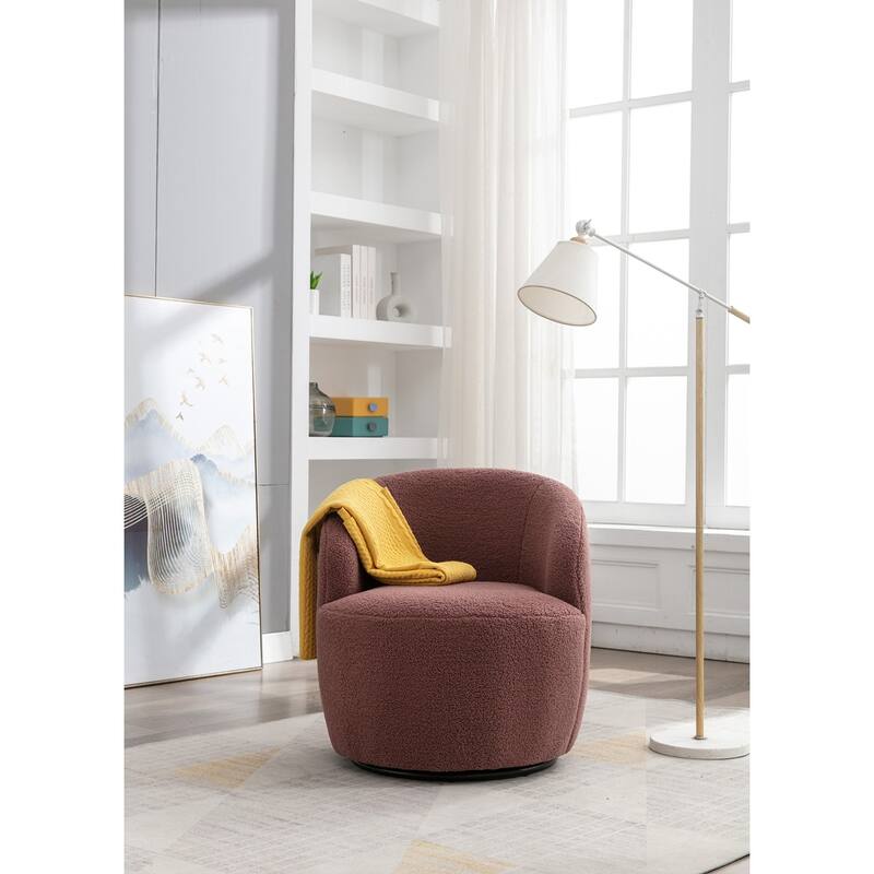 Teddy Fabric Swivel Accent Armchair Barrel Chair