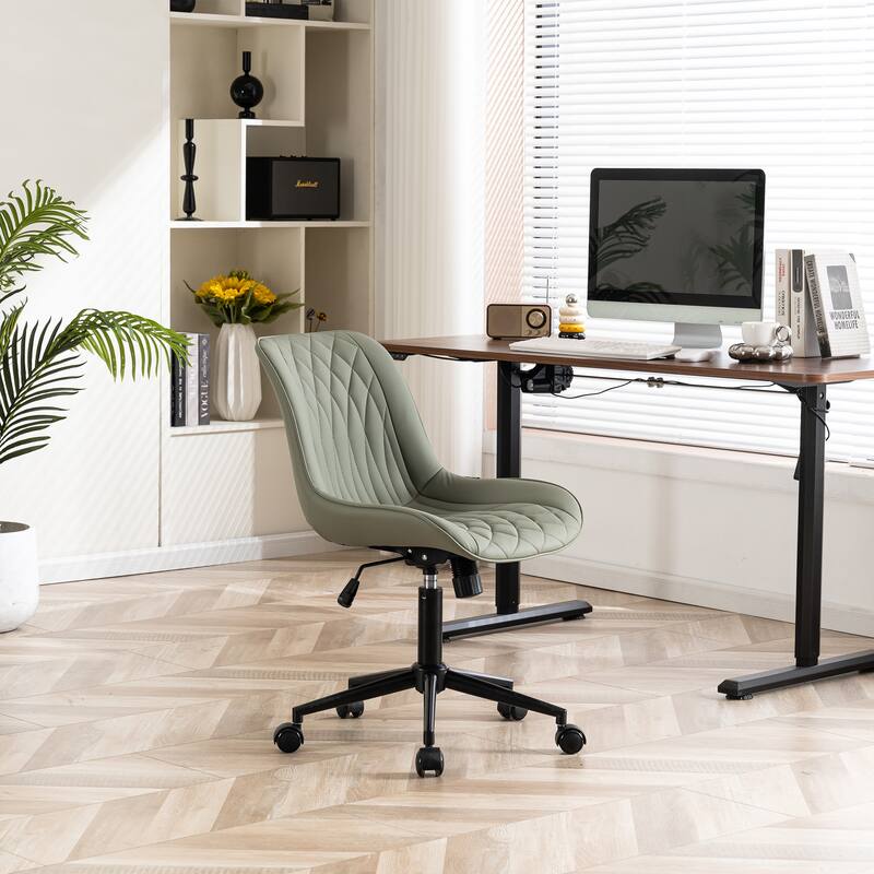 Armless Home Office Desk Chairs with Wheels Rolling Task Chair