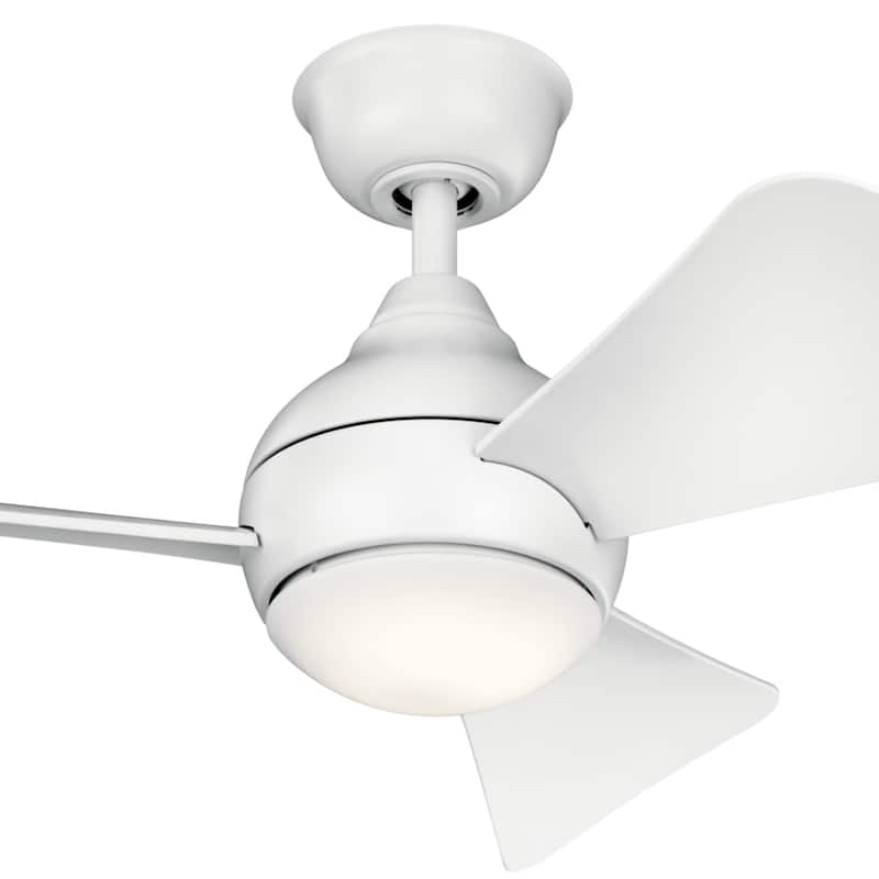 Kichler Lighting Sola Collection 34-inch Matte White LED Ceiling Fan