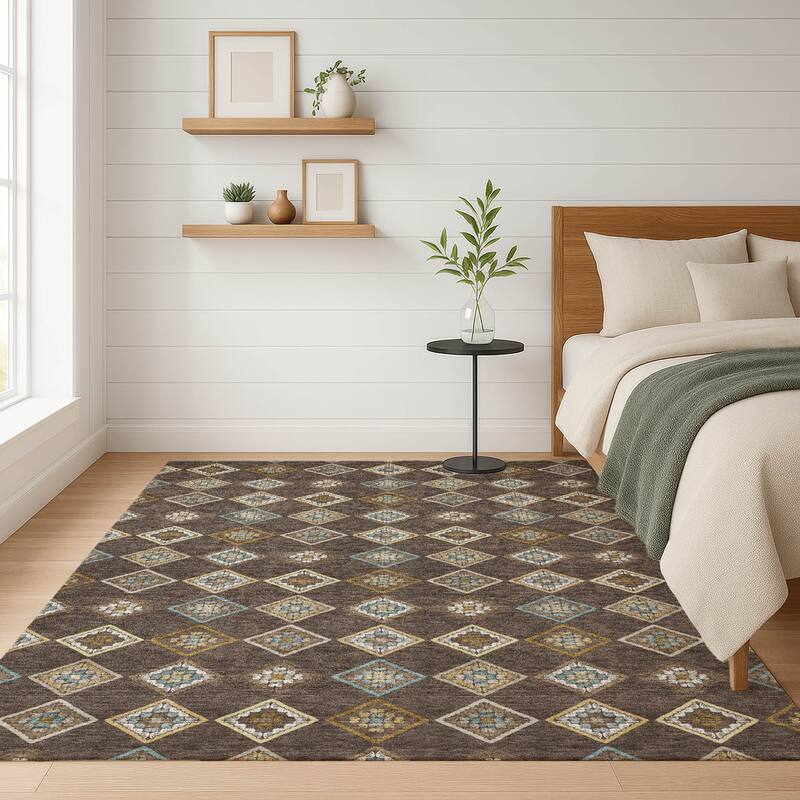 Machine Washable Indoor/ Outdoor Global Flagler Chantille Rug