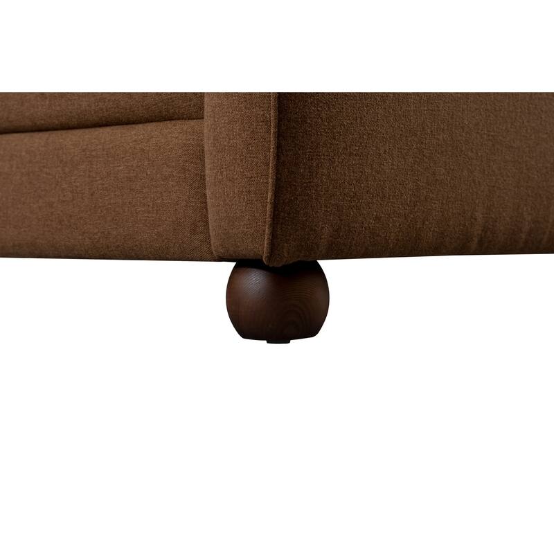 NADAAL STUDIOS Caelanor Accent Chair, Curved Back with Lumbar Cushion in C0 Performance Fabric, Rust