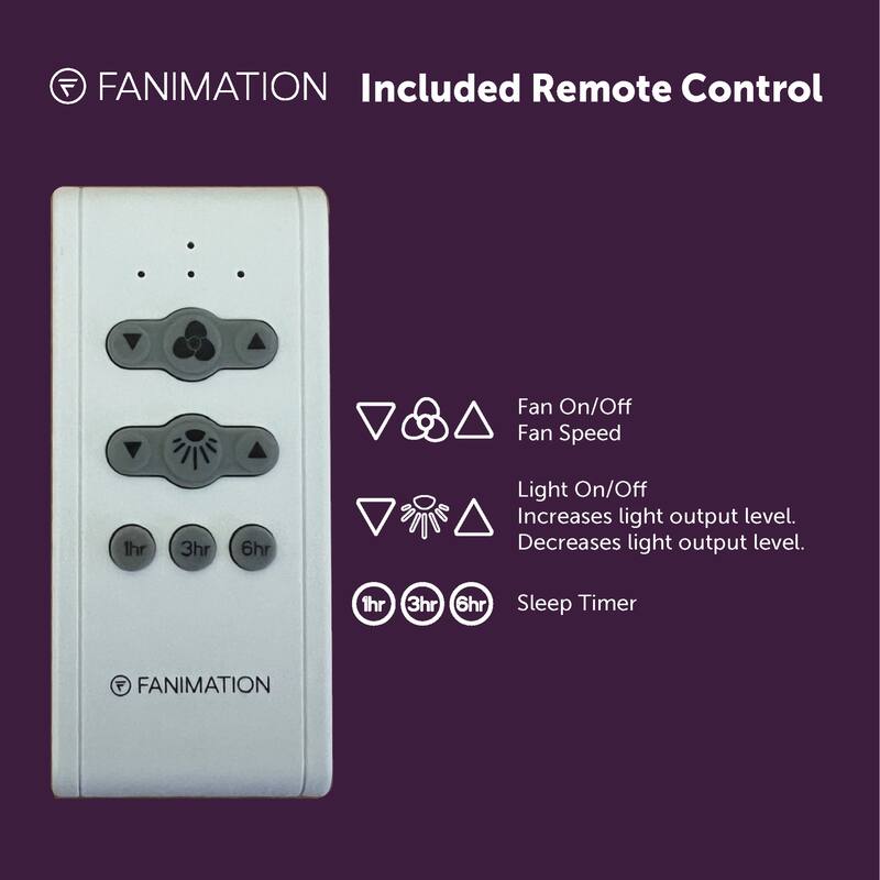 Fanimation Amped 52 inch Indoor Ceiling Fan with LED Light Kit and Remote - Black and Brushed Satin Brass