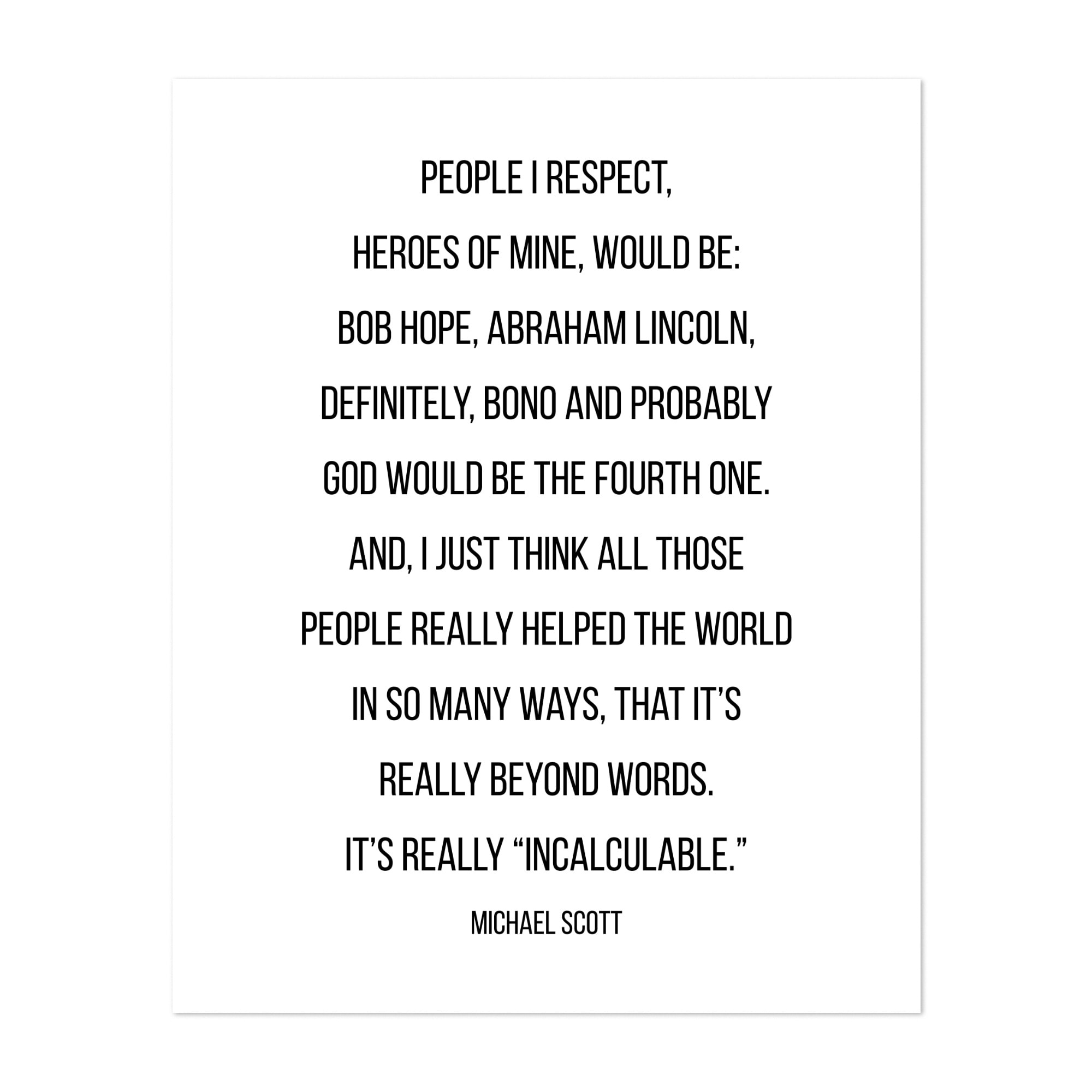Typography Humor Michael Scott Quotes Sayings Art Print/Poster - Bed Bath \u0026  Beyond - 34910064, image size:2000x2000