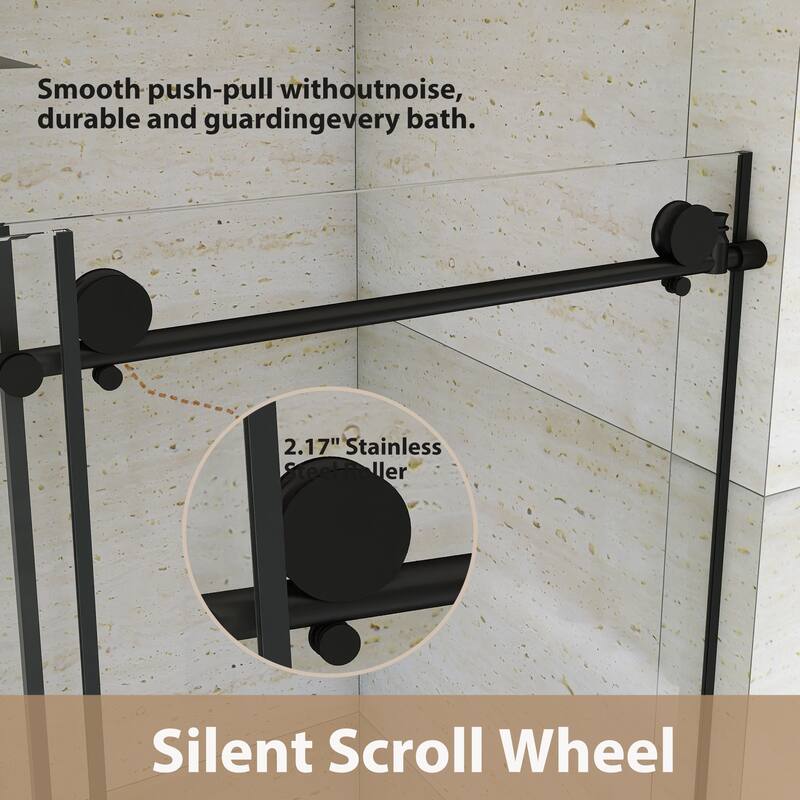 60" x 76" Sliding Frameless Shower Door - 60'' x 0.31'' x 76''
