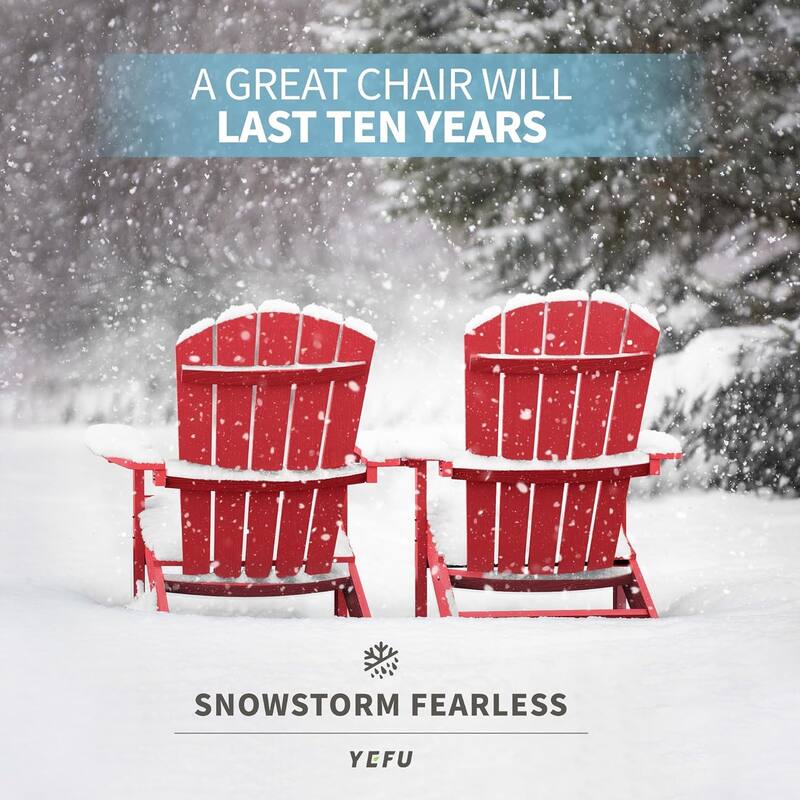 WINSOON All Weather HIPS Outdoor Plastic Adirondack Chairs Set of 4