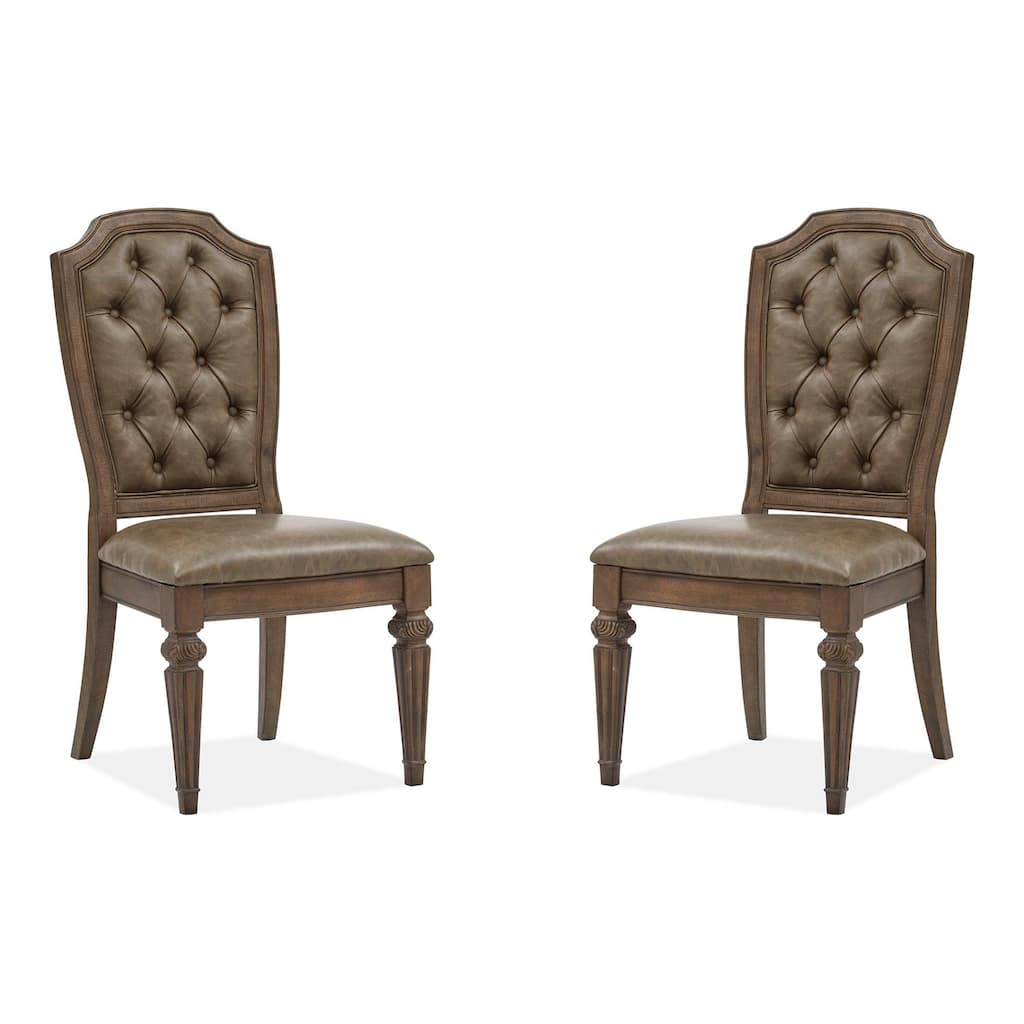 Magnussen Home Durango Willadeene Brown Upholstered Side Chair Two Pack - 21''W x 25''D x 42''H