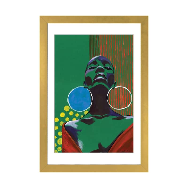 iCanvas "Woman With Earrings" by Sasha Robinson - Gold - 32x24x1