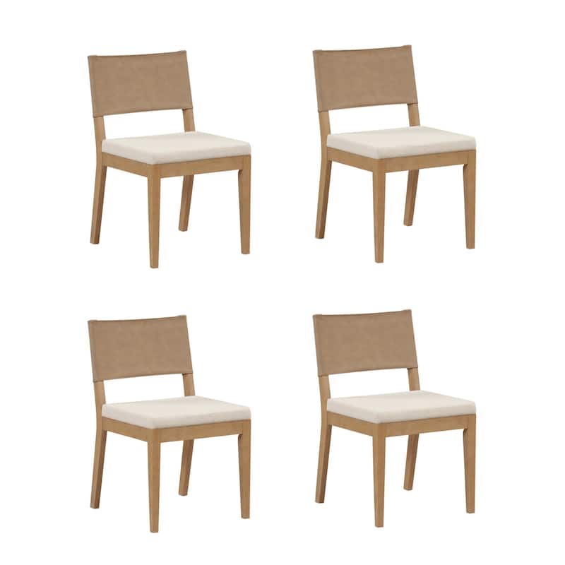 Linus Modern Upholstered Dining Chair, Solid Rubberwood Legs