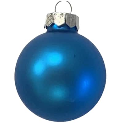 Matte Finish Glass Christmas Ball Ornaments 4.75" (120Mm) Blue 4Ct