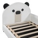 preview thumbnail 19 of 32, Twin Size Hydraulic Storage System Pine Wood Daybed, Velvet Sofabed Frame with Bear Shaped Headboard & Breathable Mesh Fence