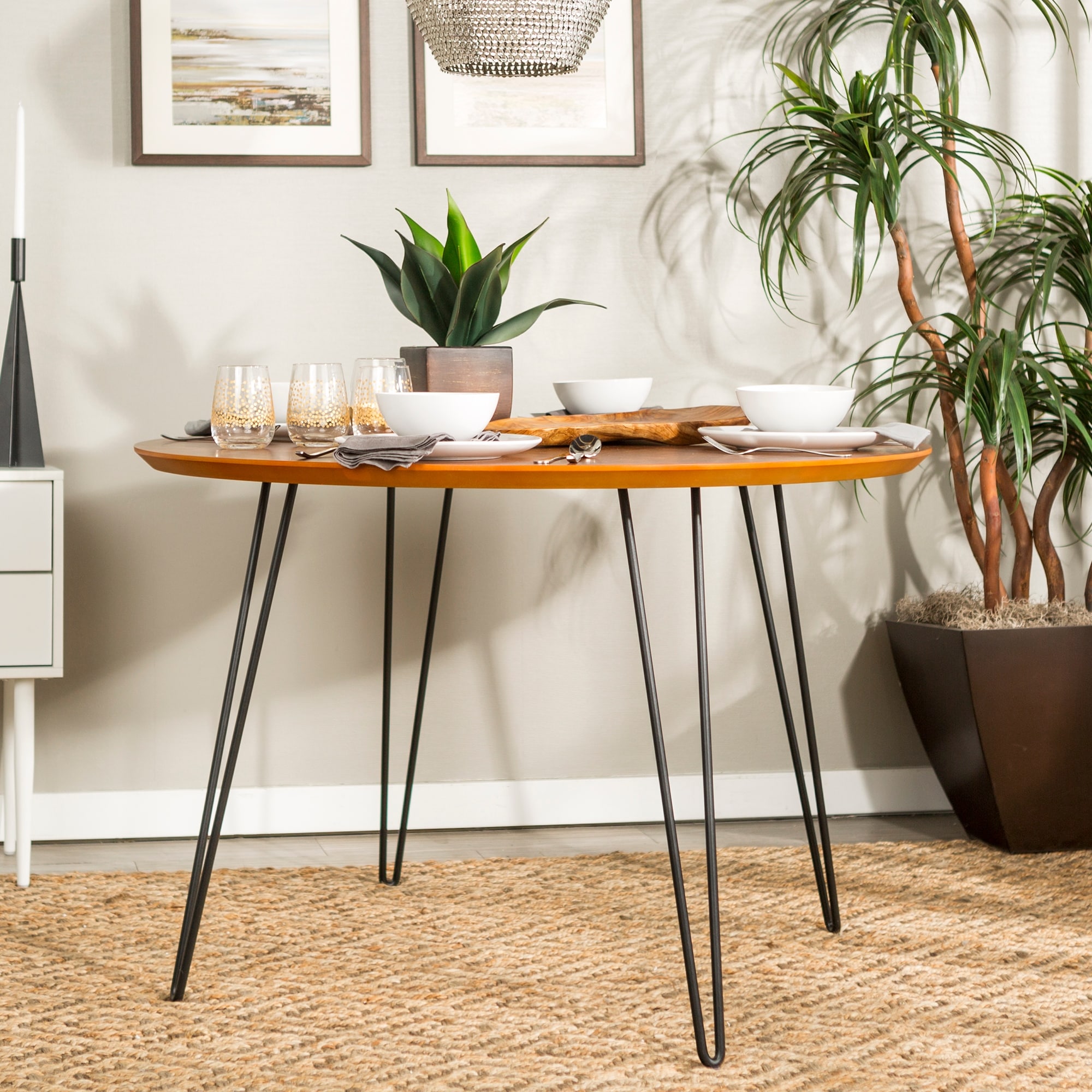Carson Carrington Charlottenberg 46 Inch Round Walnut Dining Table On Sale Overstock 23122802