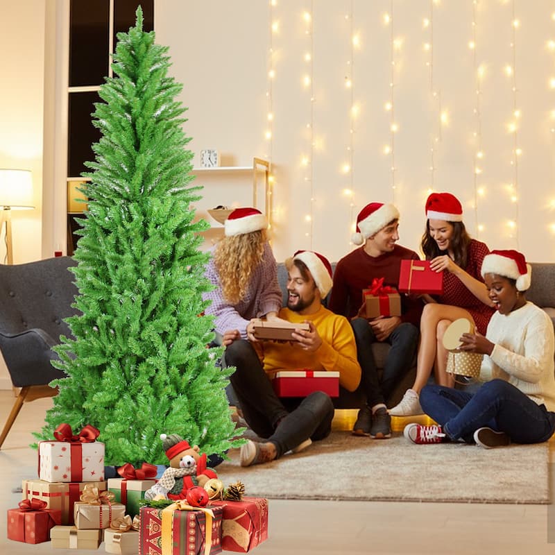 Anmytek 6FT Pencil Slim Christmas Tree - 754 Tips, Lifelike Dense Branches