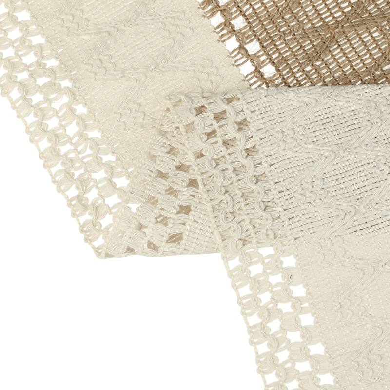 1 Pack Table Runner, Home Decor Rustic Table Runner with Tassels