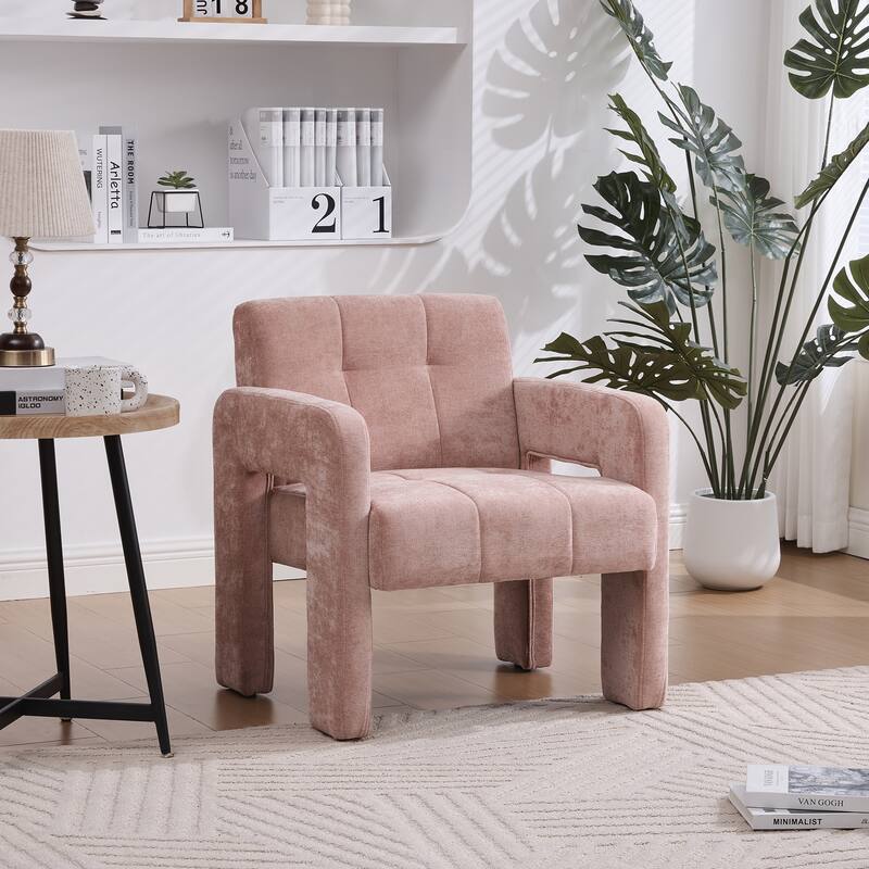 Modern Minimalist Single Armchair, Upholstered Accent Chair for Living Room, Bedroom, Office, Nordic Style Single Sofa Chair