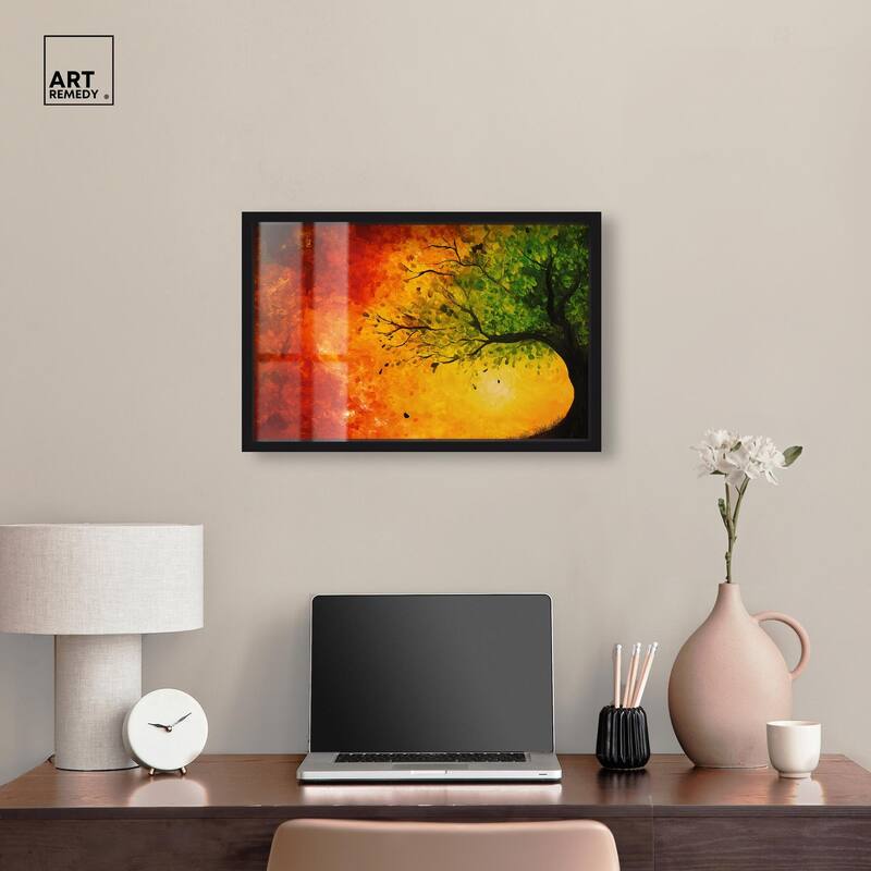 Fire and Ice Tree I Shadowbox by Art Remedy