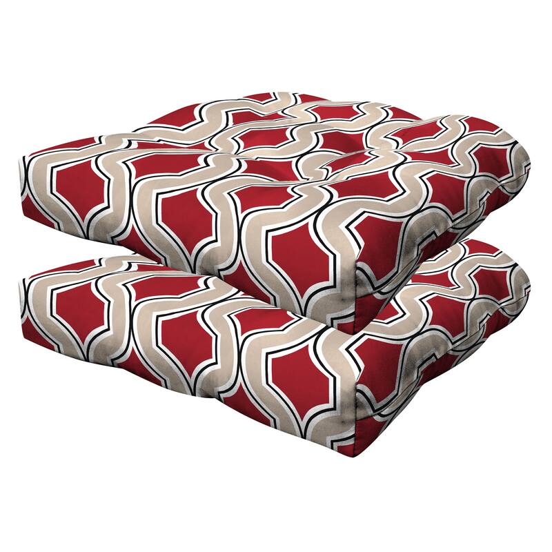 Contoured Tufted Dining Seat Cushion (2-Pack) - Soraya Scarlet Red