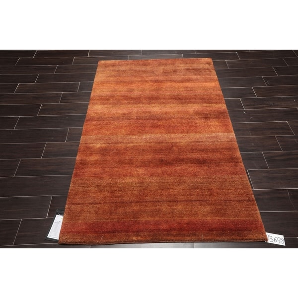 Hand Knotted Gabbeh Burnt Orange Gold Persian Wool Modern Contemporary Oriental Area Rug 4x6 4 X 6 Overstock 32180562
