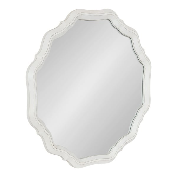 slide 5 of 8, Kate and Laurel Ripling Decorative Scallop Wall Mirror - 26" Diameter 26" Diameter - White