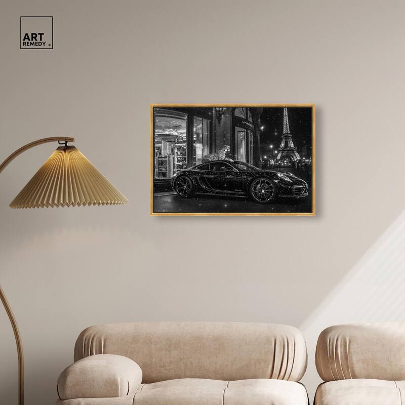Glistening Cheetah and Car Canvas by Art Remedy