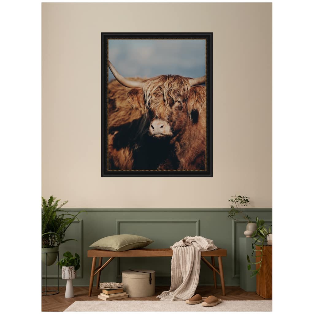 Kate and Laurel Highland Cow No. 5 by Laura Evans Framed Wall Art Print