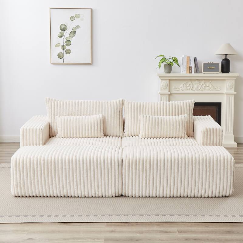Oversized 87" Modular Sectional Lounge Chaise with 2 Ottoman