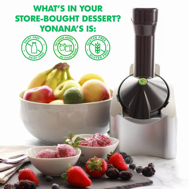 Yonanas Classic Vegan Non-Dairy Frozen Fruit Soft Serve Dessert Maker with 36 Recipe Book