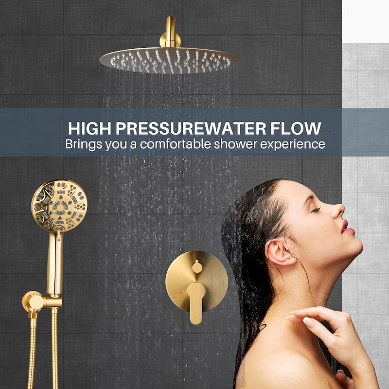 WOWOW Wall Mount 9-Spray Shower Faucet with Handshower
