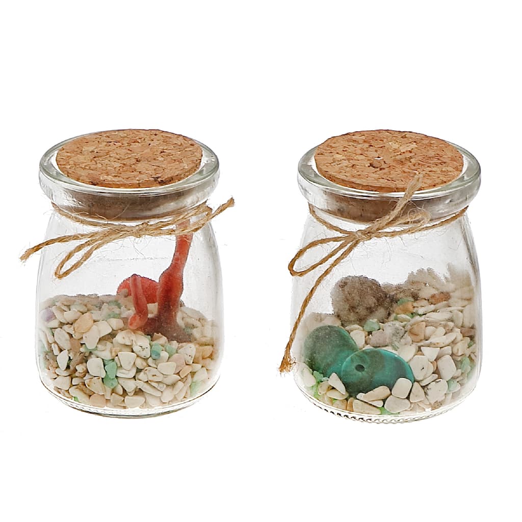 IH Casa Decor Bottled Glass Rocks And Seashells Decor Asstd - Set of 2