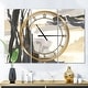 preview thumbnail 1 of 4, Designart 'Glam Dancing shape II' Glam 3 Panels Large Wall CLock - 36 in. wide x 28 in. high - 3 panels