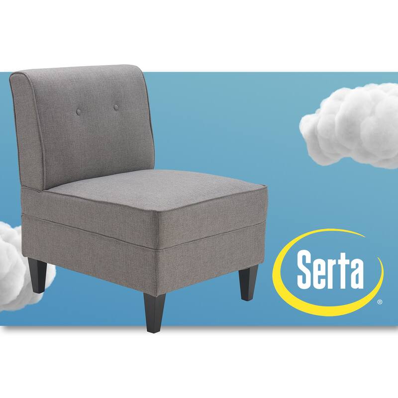 Serta Copenhagen Tufted Armless Accent Chair with Cushioned Seat and ...