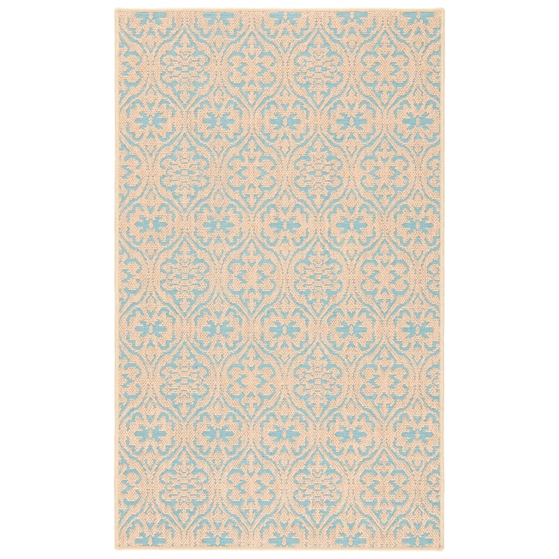 SAFAVIEH Handmade Palm Beach Kenna Modern Jute Rug - 2' x 3' - Natural/Turquoise