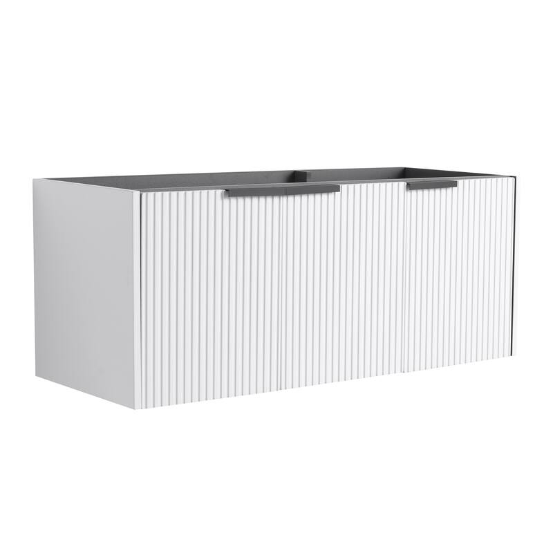 Modern 48 Inch Wall Mounted Bathroom Vanity Base with Soft-Close Doors, Cabinet Only without Sink
