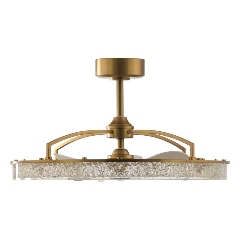 Ceiling Fan 33" Perimost 3-Blade Gold Crystal LED