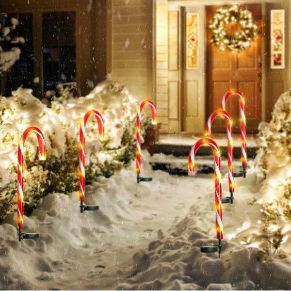 Shop Solar Led Candy Cane Stake Light 1 Pack On Sale Overstock 30526425