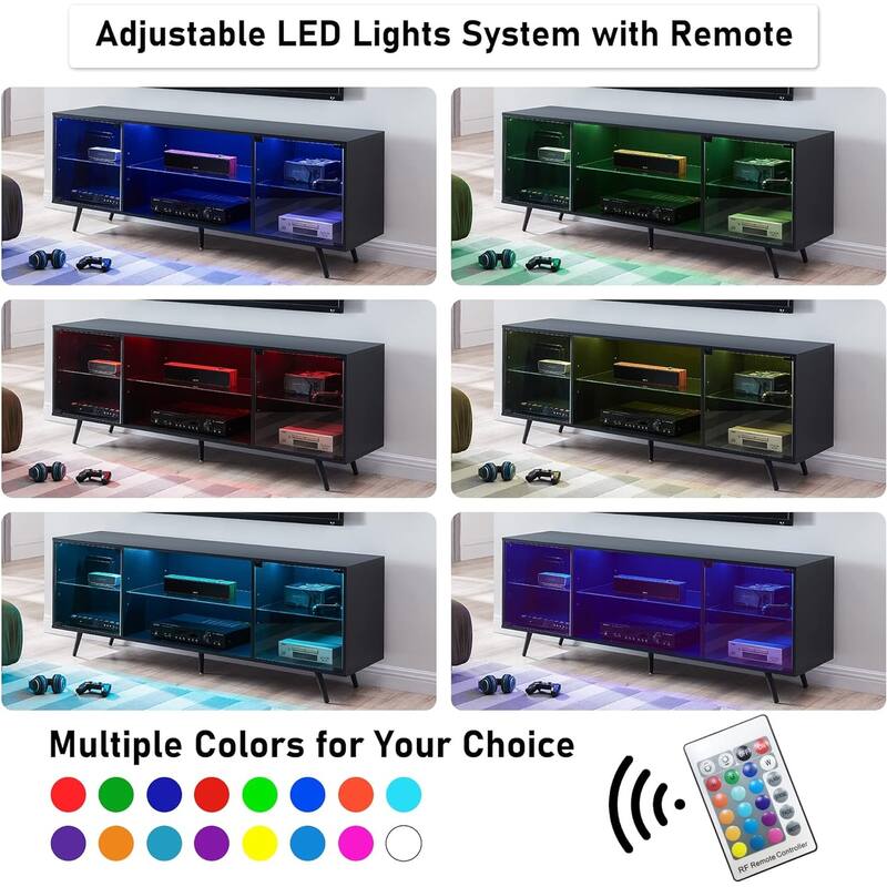 Modern TV Stand for TVs up to 75 Inch with LED Lights