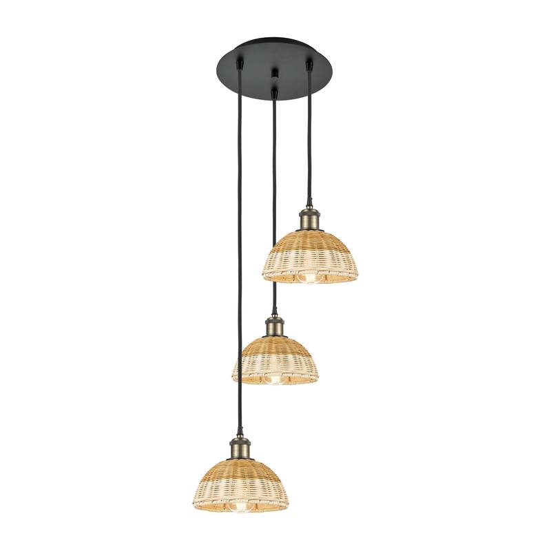 Innovations Lighting Endless Possibilities Ballston - Bristol Natural II - 3 Light 14" Cord Hung Multi Pendant - Black Antique Brass