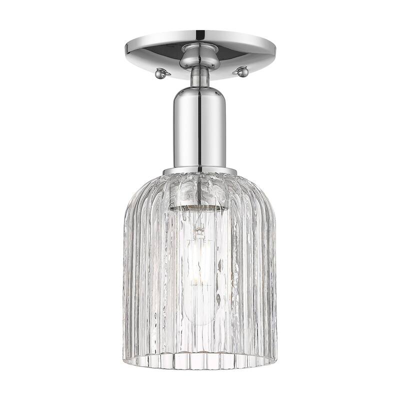 Innovations Lighting 716-1C-11-5 Bridal Veil Semi-Flush Bridal Veil 5" - Polished Chrome / Clear