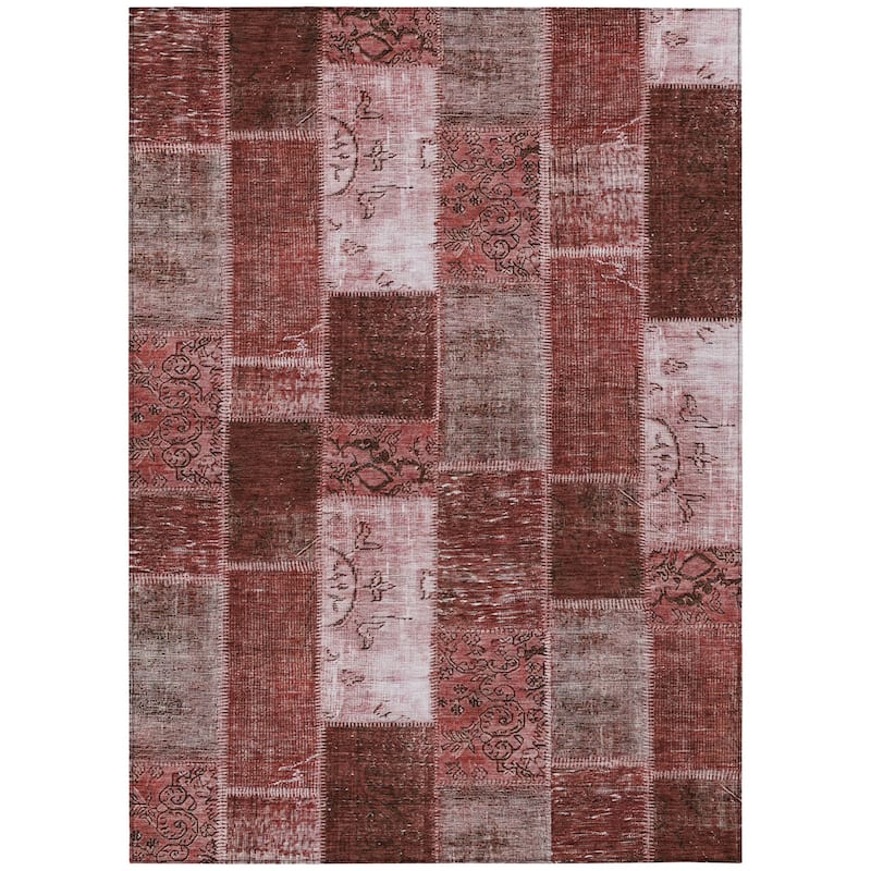 HomeRoots Patchwork Traditional Rectangle Outdoor Rug