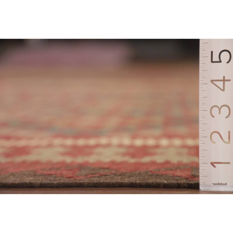 Hand Woven Oriental 100% Wool Carpet Southwestern Geometric Multi-Colored Kilim Area Rug - 10' 0'' X 6' 10''