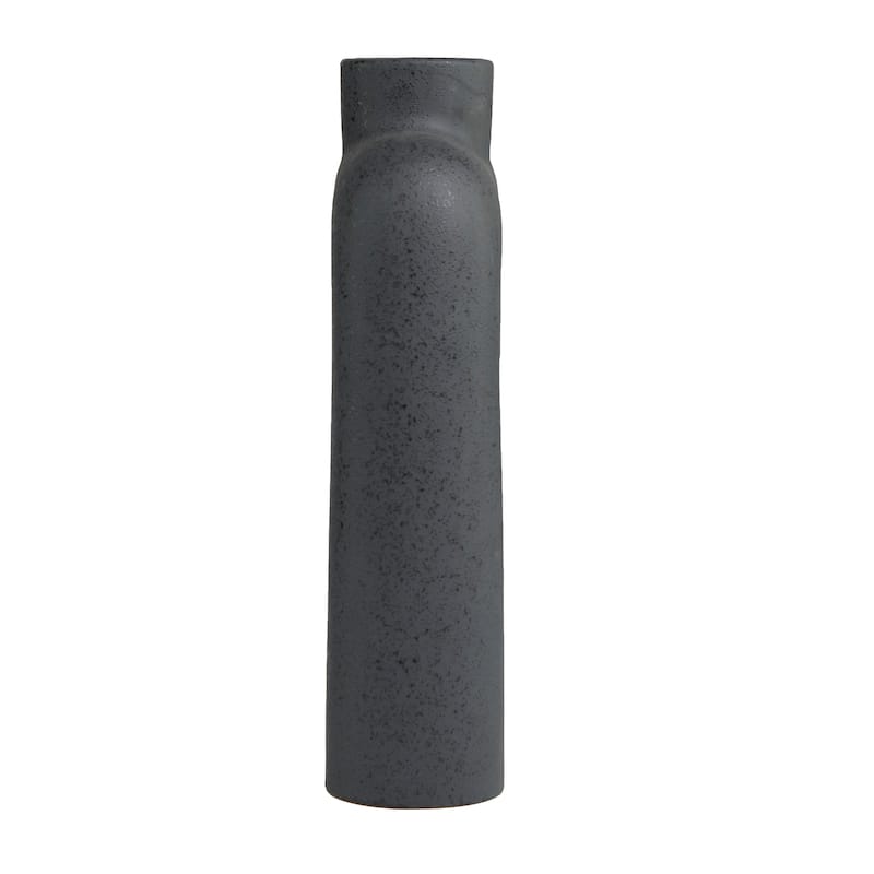Black Ceramic Arched Abstract Decorative Vase - 9"W, 13"H